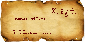 Knabel Ákos névjegykártya